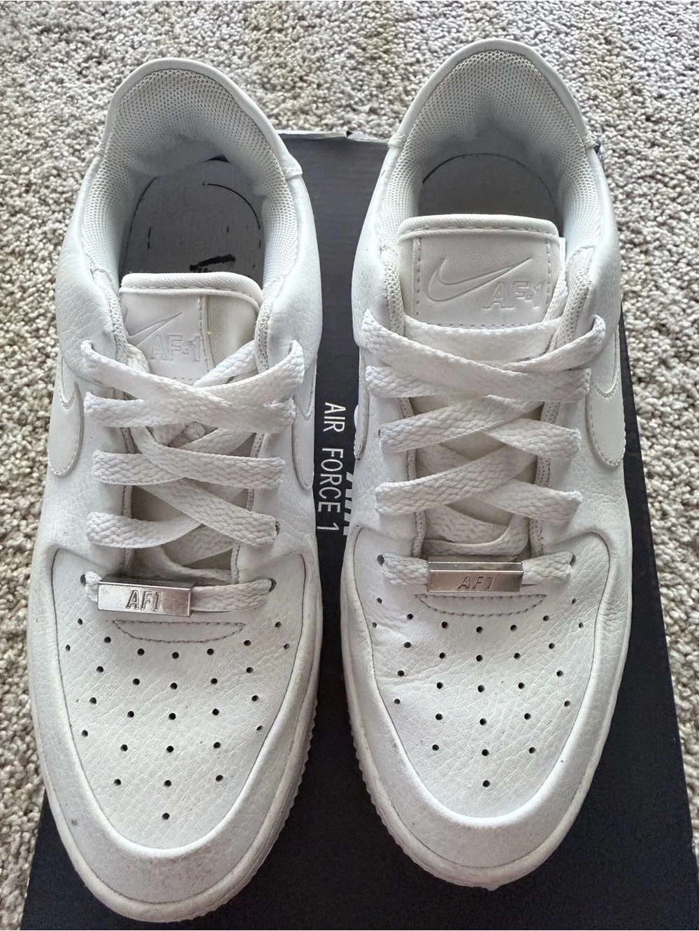 Nike Black Shoe Box with White Label - W AF1 SAGE LOW